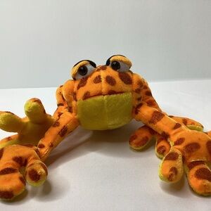 Unbranded Orange Frog Plush Toy 6"  Multicolor Stuffed Animal Froggy Cartoon